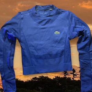 Lacoste Women’s Seamless Open Back Sports Top in Navy Blue